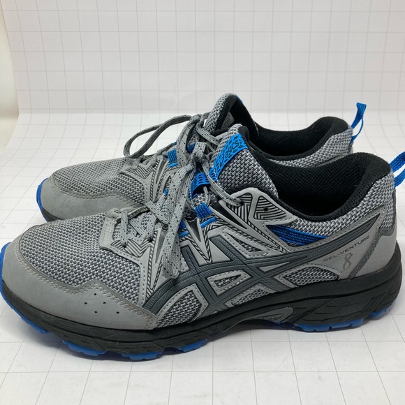 ASICS Gel Venture men’s size 8 trail running shoe grey & blue - Picture 7 of 13